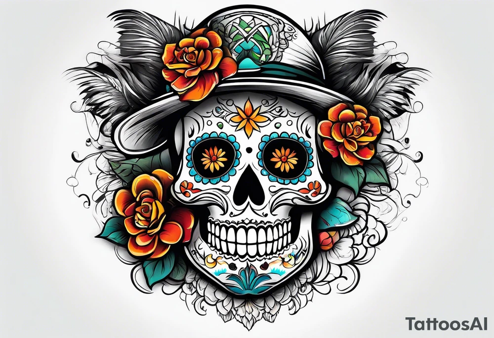 Mexico day of dead tattoo idea