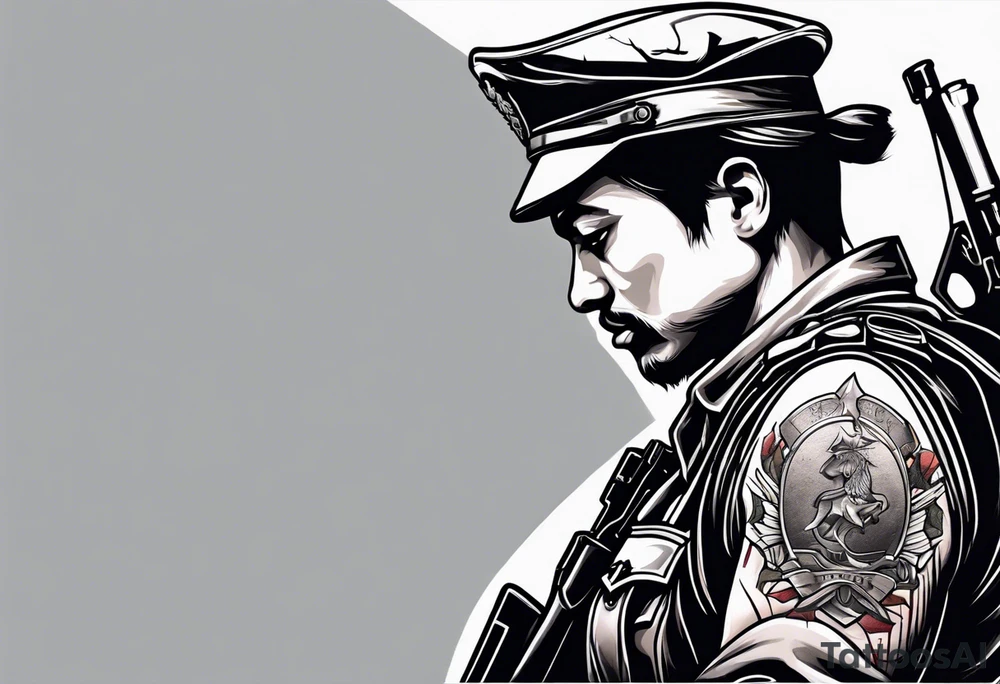 Fallen soldier upper arm tattoo tattoo idea