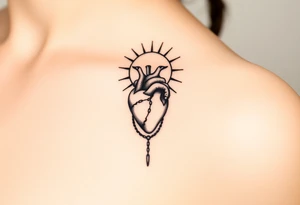 human heart chained up within the sublime sun, reggae vibe tattoo idea