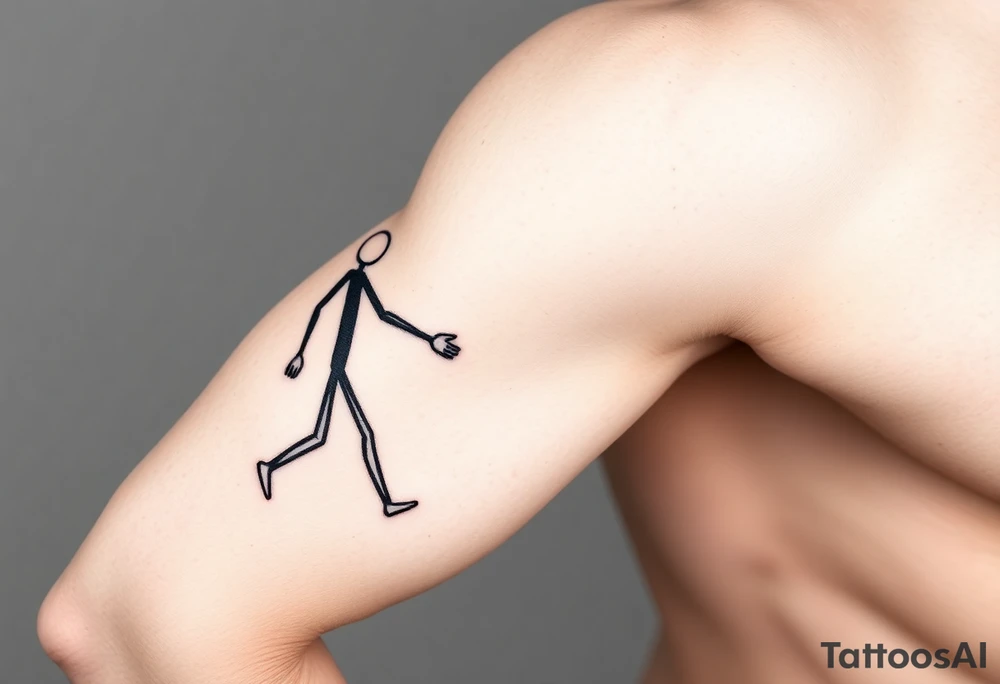 stick figures walking holding hands tattoo idea