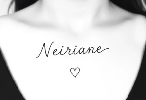 Tatuagem com o nome neiriane e um mini coração tattoo idea