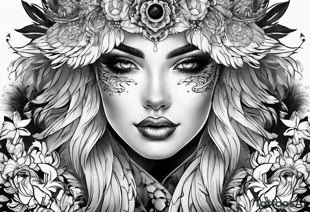 dolflamingo face tattoo idea
