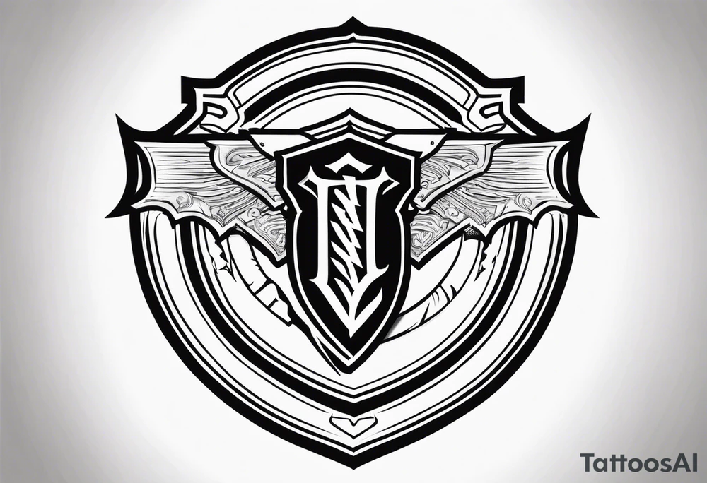 Valhalla shield sword lightning tattoo idea