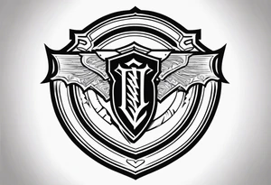 Valhalla shield sword lightning tattoo idea