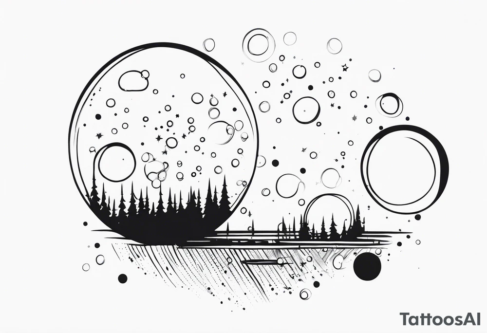Bubbles with stars tattoo idea