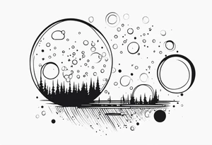Bubbles with stars tattoo idea