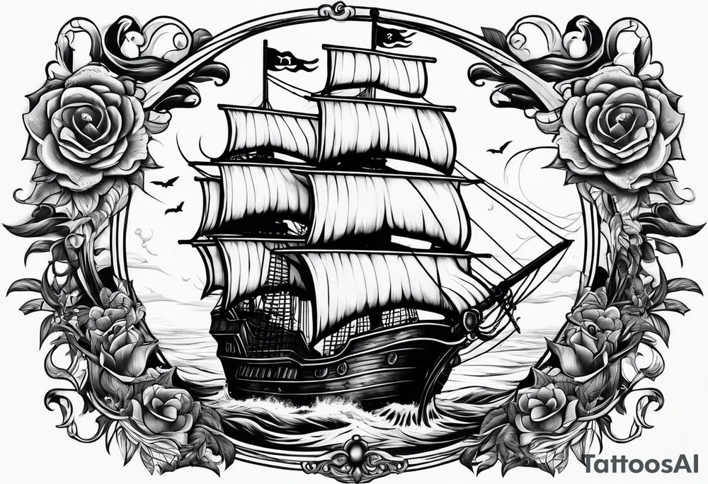 Pirate ship tattoo idea