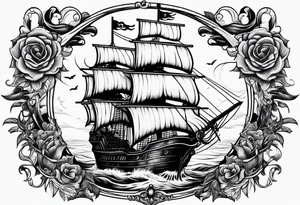 Pirate ship tattoo idea
