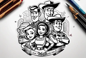 toy story portrait characters tattoo idea