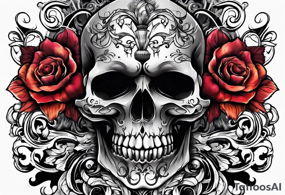 Old dirty skull tattoo idea