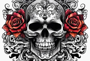 Old dirty skull tattoo idea