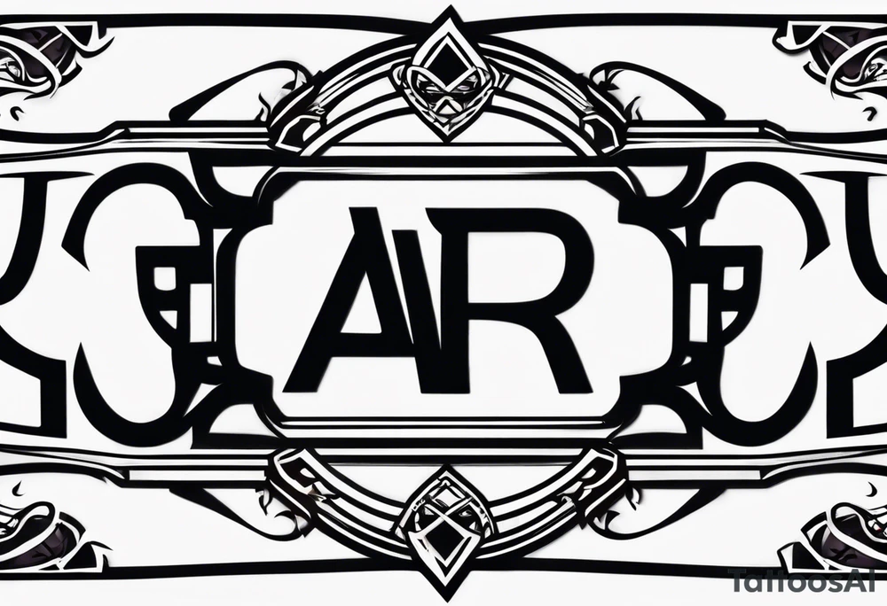 naruto headband with the letters AR in the middle tattoo idea