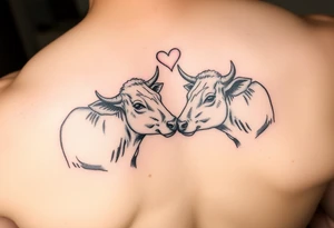 2 cows in love tattoo idea
