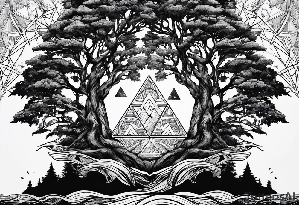 yggdrasil
3 line triangles behind tattoo idea