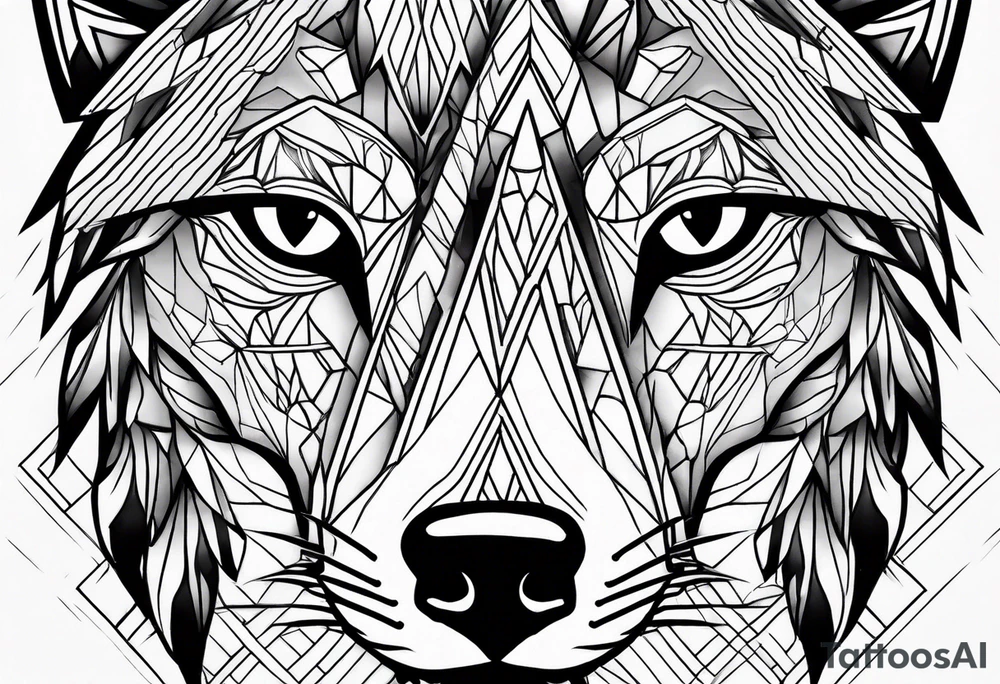 Mountains, wolf eyes underneath tattoo idea
