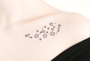 Stars wrapping collarbone tattoo idea