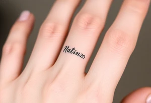 simple and elegant black ring with the wedding date tattoo idea