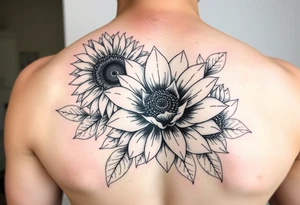 Sunflower, peony, cherry blossom, lotus, Delilah’s tattoo idea