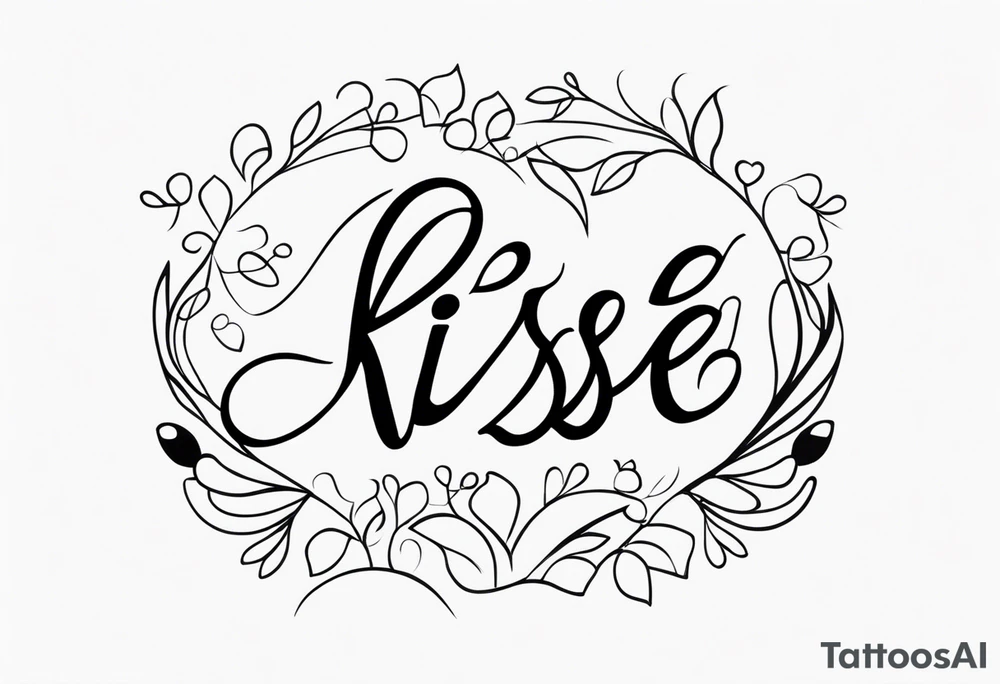 the words 
"kiss of life" in cursive tattoo idea