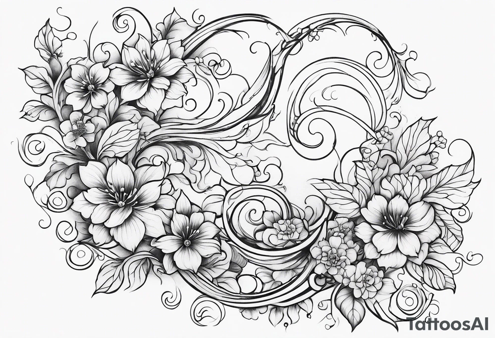 Fairy vines and flowers tattoo idea