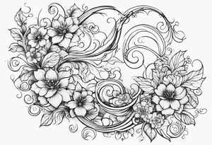 Fairy vines and flowers tattoo idea