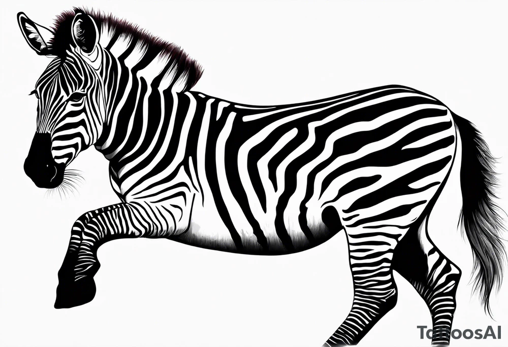 Zebra standing on back legs tattoo idea