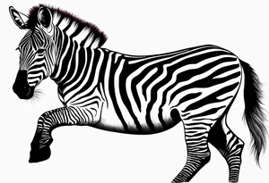 Zebra standing on back legs tattoo idea