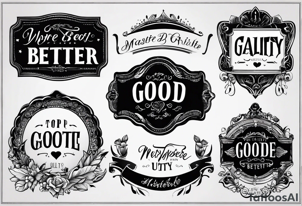 simple lettering. 

YOU’RE GOOD. GET BETTER. tattoo idea