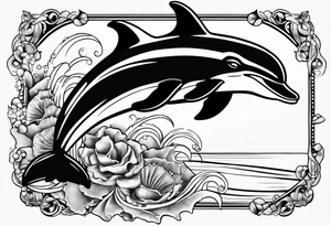Dolphin and shells tattoo idea