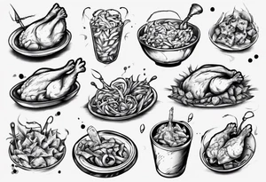 cooked chicken nibble tattoo idea
