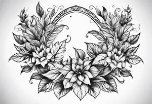 Curved leaves tattoo idea
