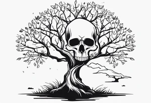 Skull tree tattoo idea