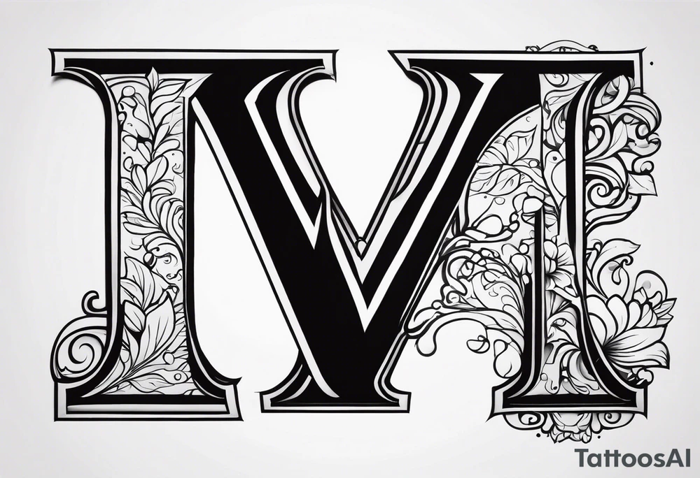 Starting with letter K and ending with letter V tattoo idea