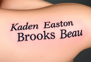 Kaden Easton Brooks Beau made into a crossword puzzle tattoo idea
