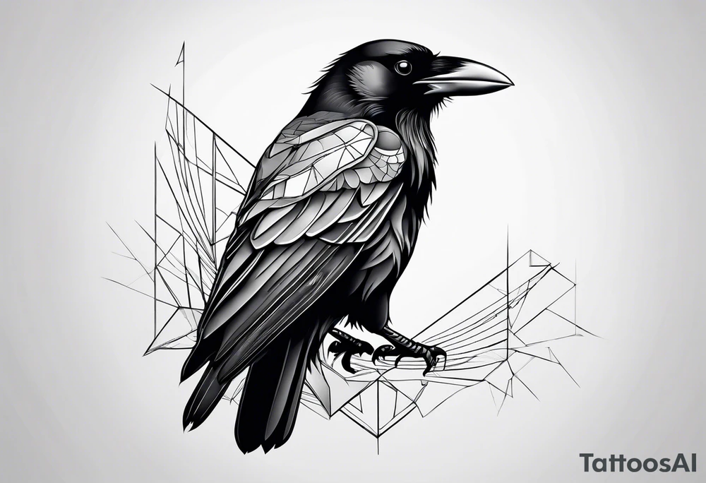 head of a crow tattoo idea