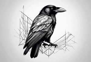 head of a crow tattoo idea