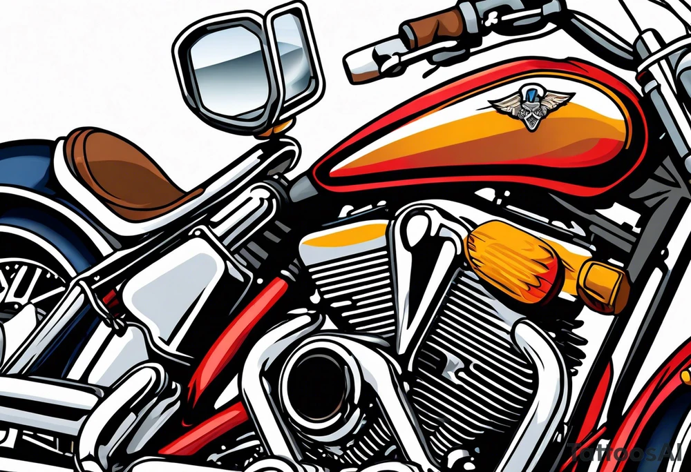 show hands grabbing the handlebar of a motorcycle tattoo idea