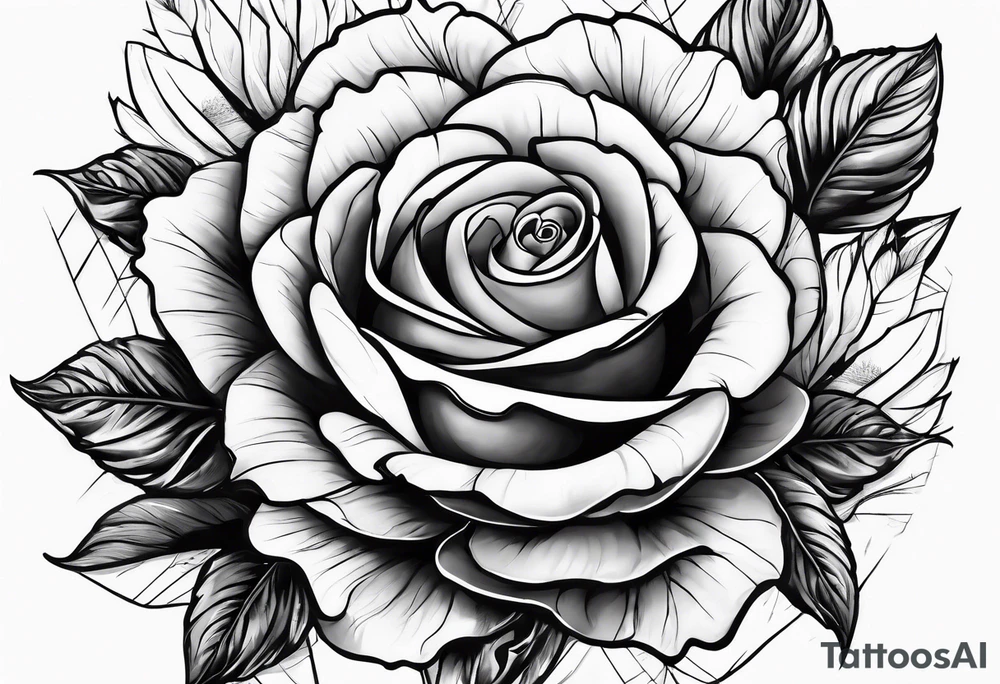 Mountain, rose and dessert tattoo idea