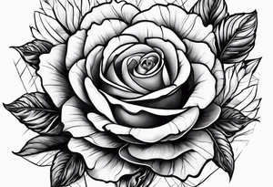 Mountain, rose and dessert tattoo idea