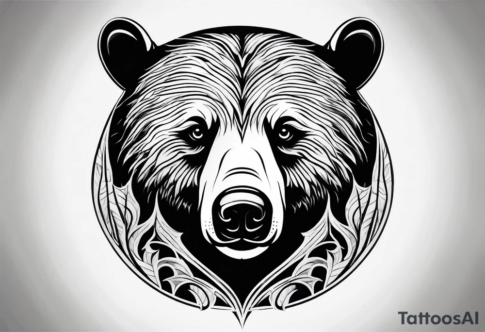 mother bear and cub simple inside oval tattoo idea mother bear and cub simple inside oval tattoo idea