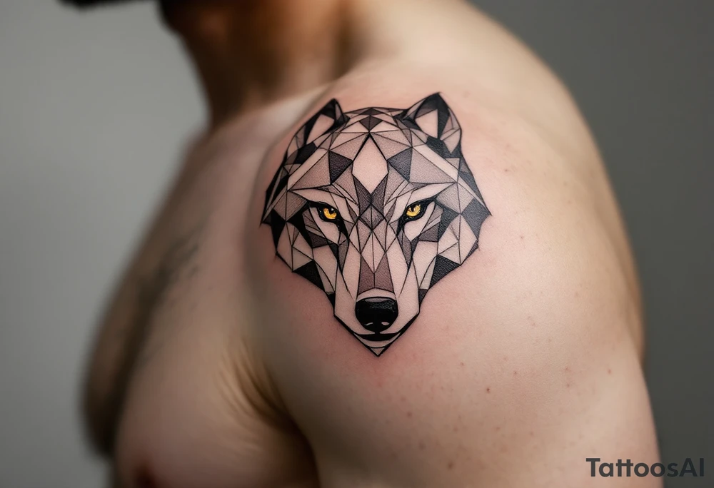 wolf face tattoo idea
