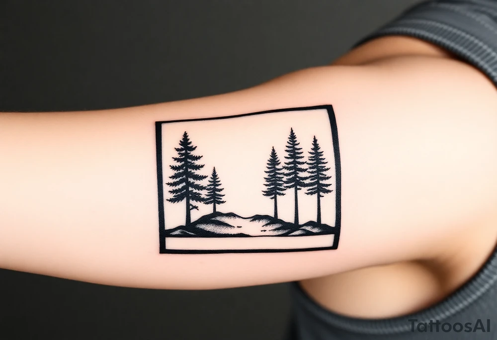 inspiration: my childhood home had an arrangement of tiles in the formation of golden ratio. use this to create a tattoo for me with NO COLOURS using the idea of tiles and golden ratio. placement on upper outer arm or top of bicep so not too big. give me a range of ideas (including some without using tiles, and just the golden ratio). I want to symbolise how nature is made from golden ratio. also give ideas including trees as my garden had this arrangement surrounded by trees. the golden ratio was in a rectangular form. also show me ideas of tattoos placed on bicep not on the back tattoo idea