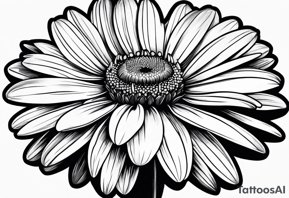 Daisy with minimal pedals tattoo idea