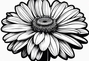 Daisy with minimal pedals tattoo idea