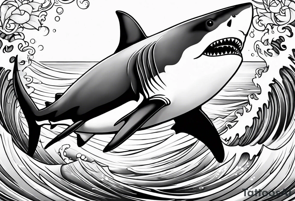 Great white shark tattoo idea
