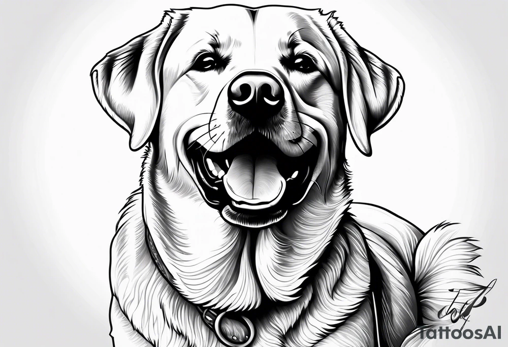 One happy yellow labrador retriever. tattoo idea