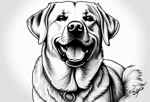 One happy yellow labrador retriever. tattoo idea
