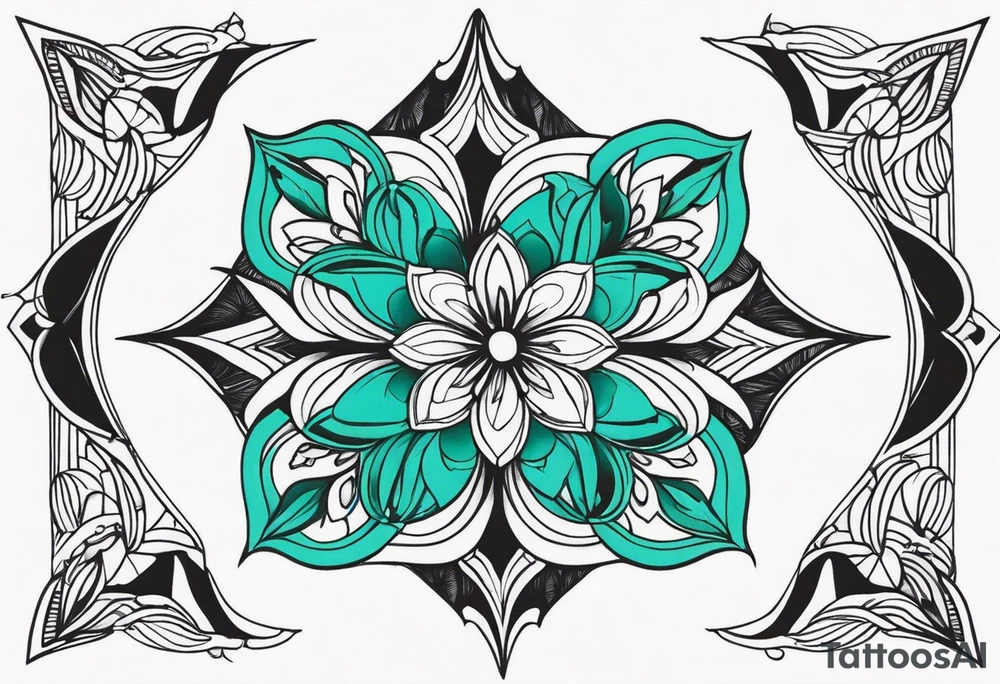 The name Drew with teal tattoo idea