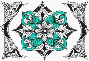 The name Drew with teal tattoo idea