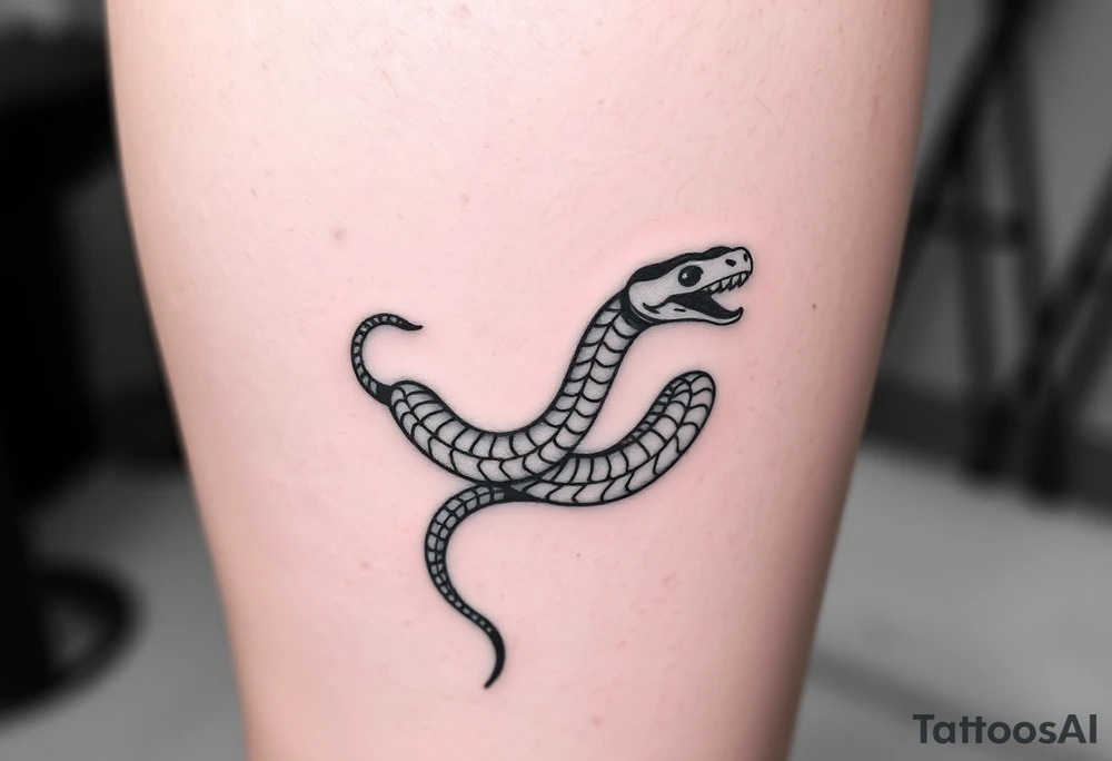 snake for a lower leg thats feminine simple but still distinctive tattoo idea